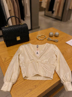 Top Lurex Incrociato Midnight