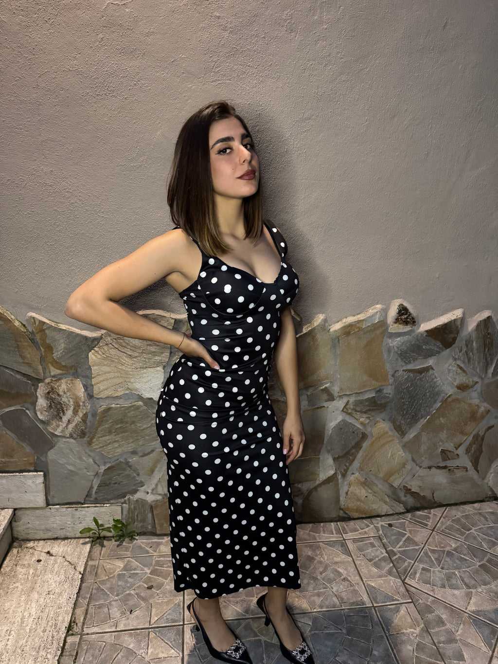 Abito Pois Nero “Icona”