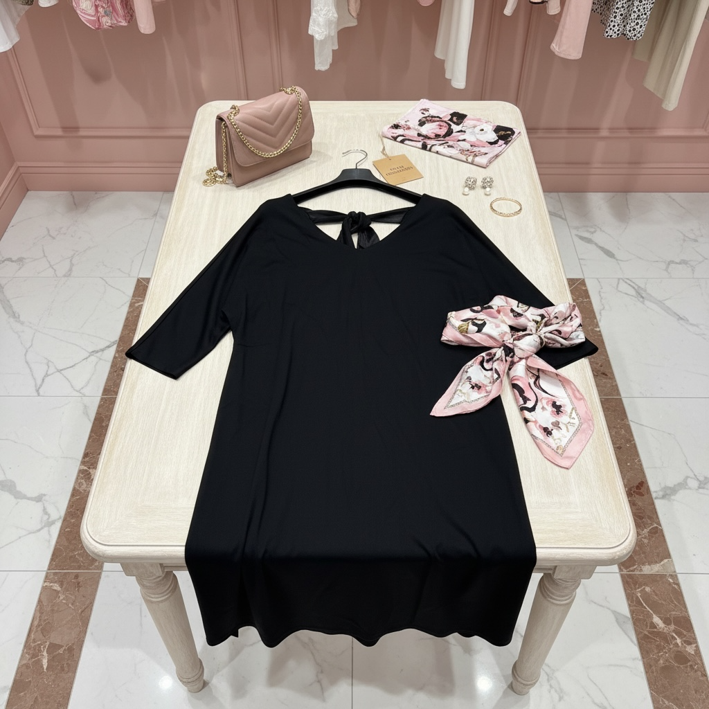 Abito “Effetto Wow” Nero con Fiocco Back