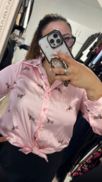 Camicia bassotti rosa e marron