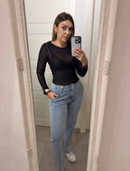 Jeans con Bottoni Laterali