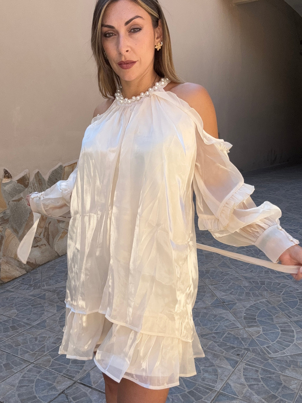 Vestitino romantico con perle