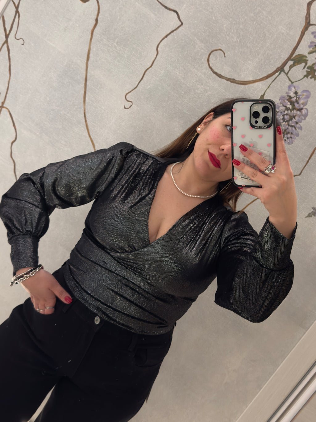 Top Lurex Incrociato Midnight