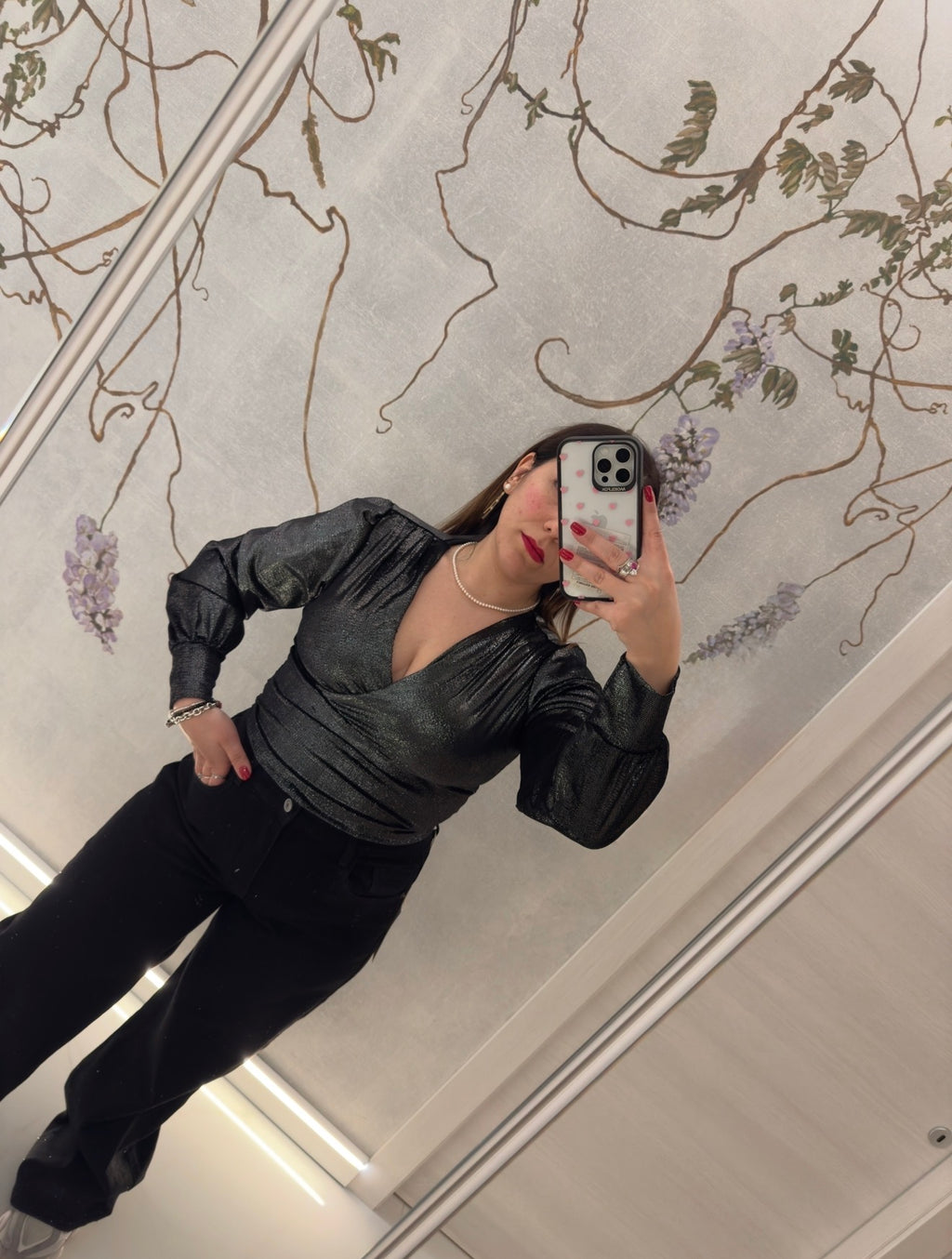 Top Lurex Incrociato Midnight