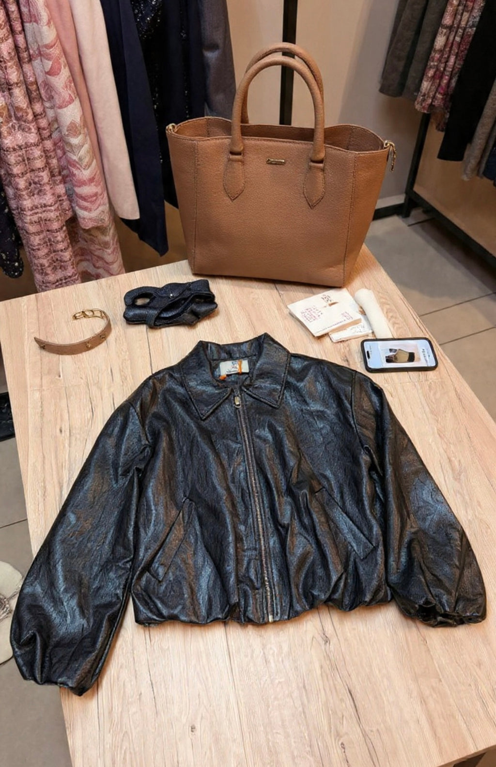 Completo Noir Rebel – Bomber Oversize & gonna Ecopelle