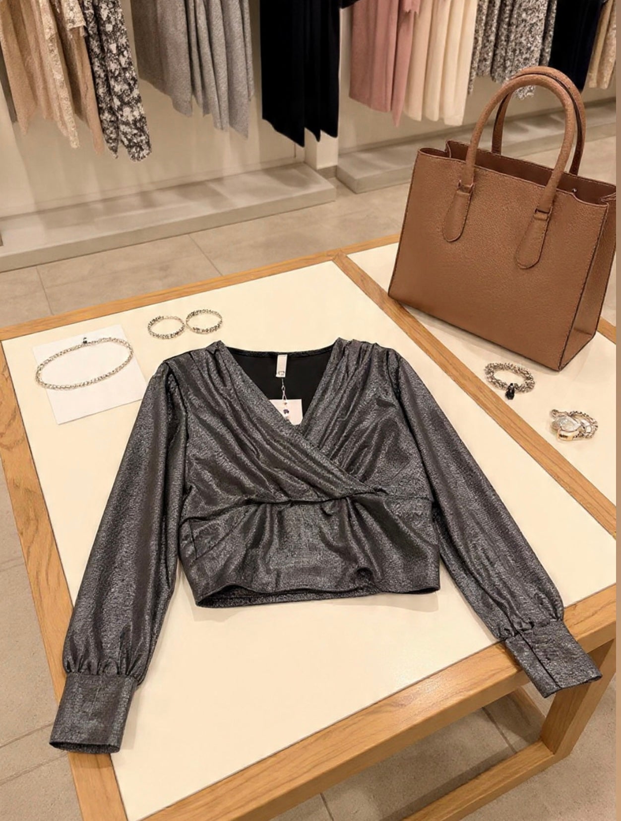 Top Lurex Incrociato Midnight