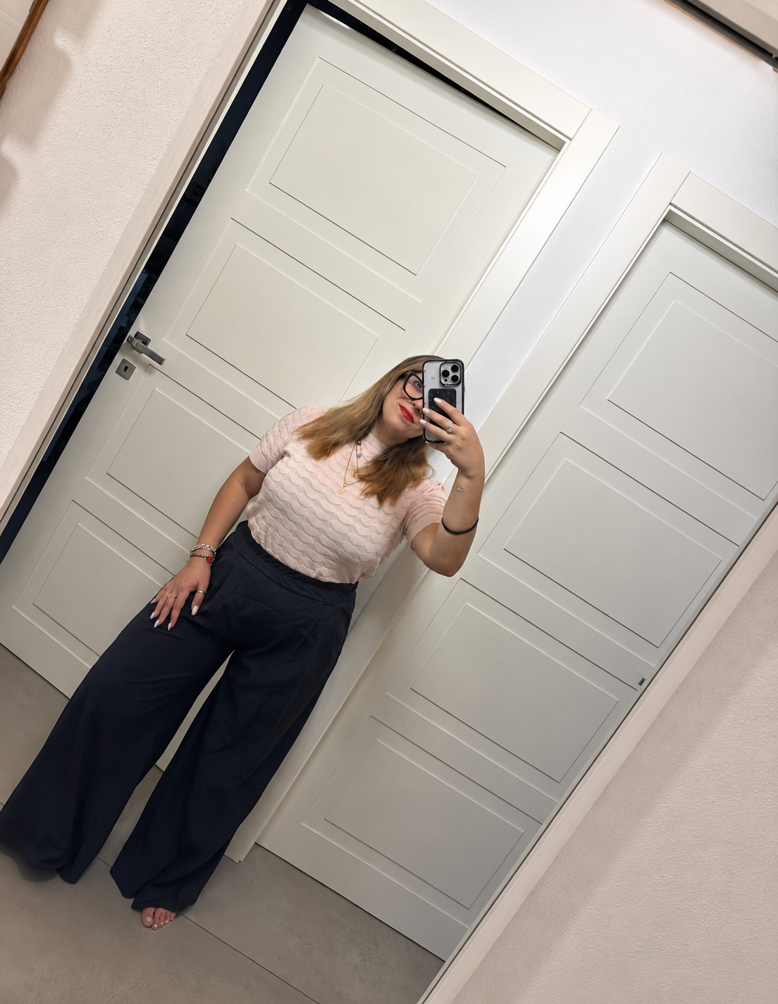 Pantalone ampio palazzo blu navy