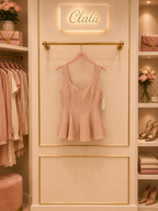 Top Peplum Rosa Cipria