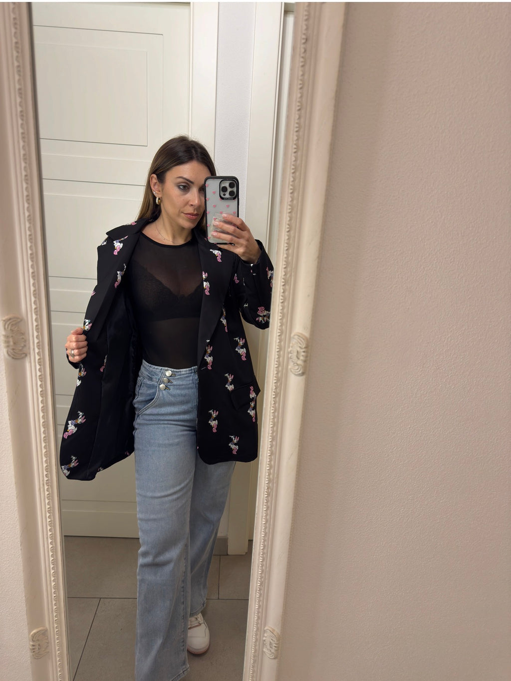 Jeans con Bottoni Laterali