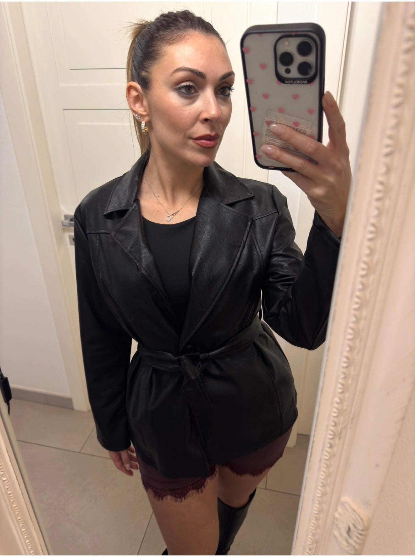 Giacca Ecopelle Black Icon