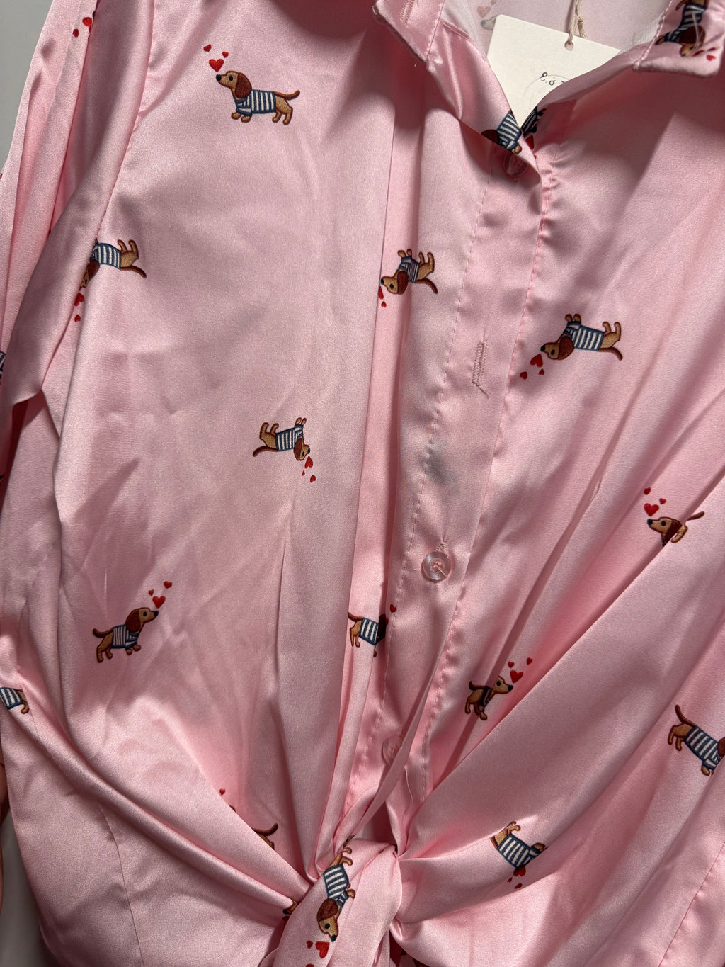 Camicia bassotti rosa e marron