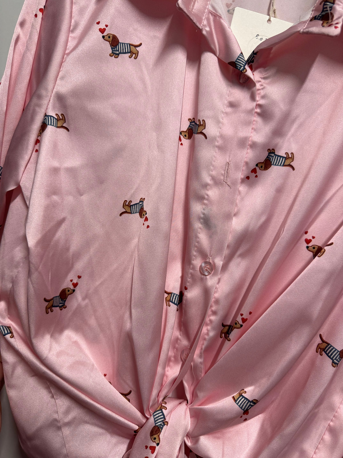 Camicia bassotti rosa e marron