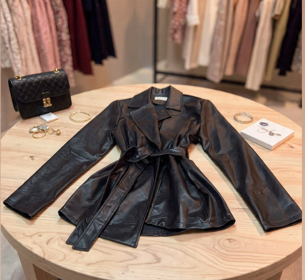 Giacca Ecopelle Black Icon