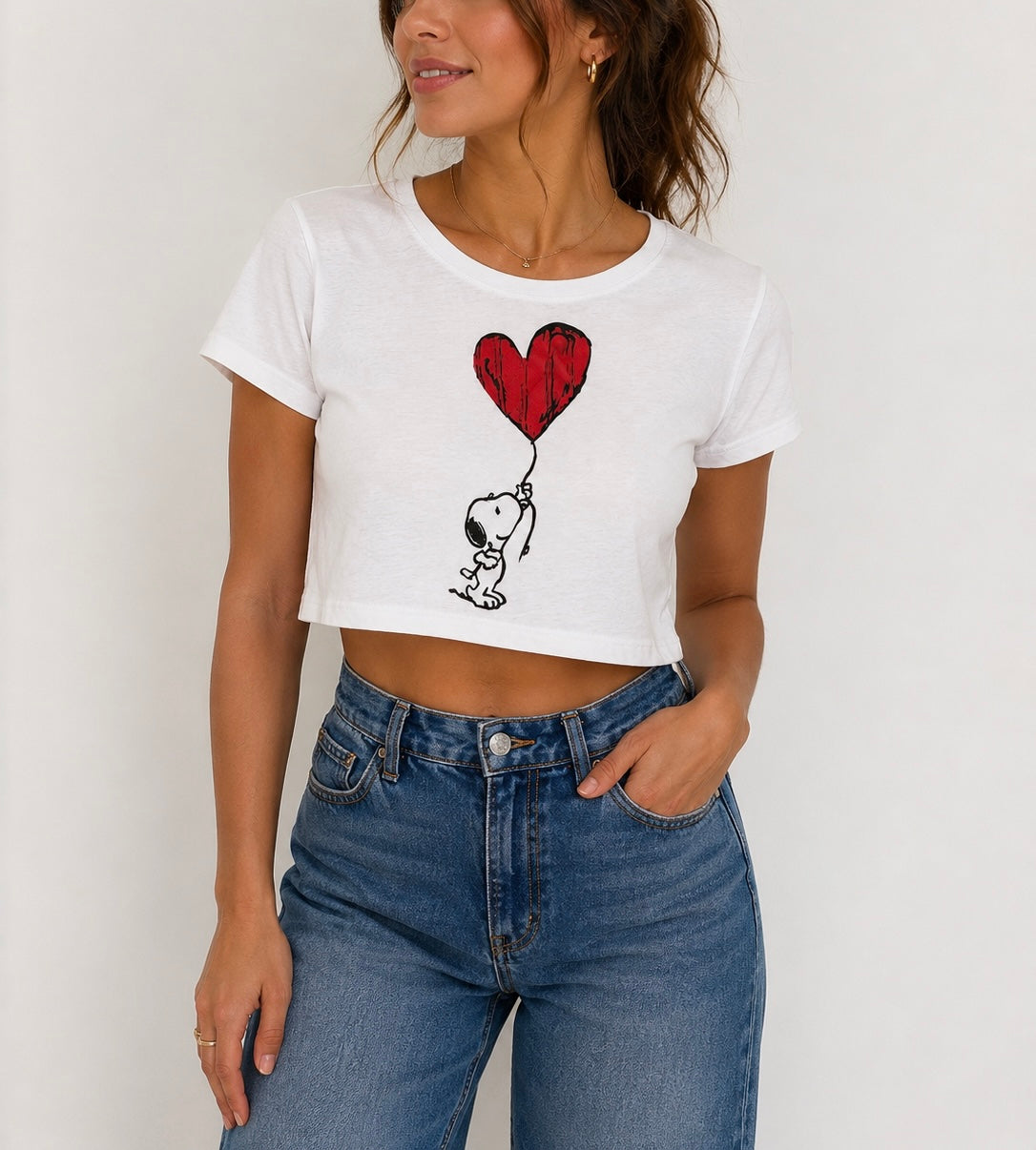 T-shirt crop “Snoopy Love”