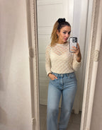 Maglia in pizzo con i fiorellini