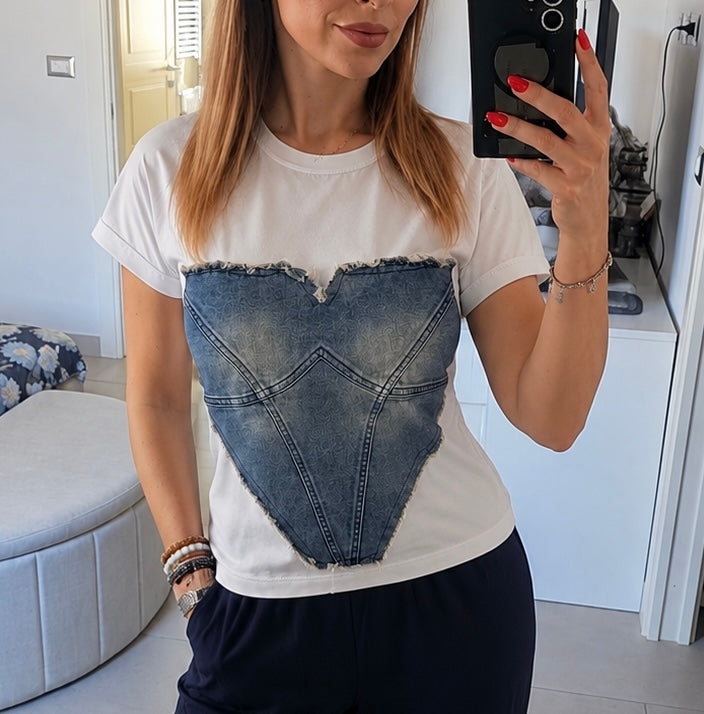 T-shirt Corset Denim