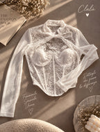 Top corsetto romantico in pizzo