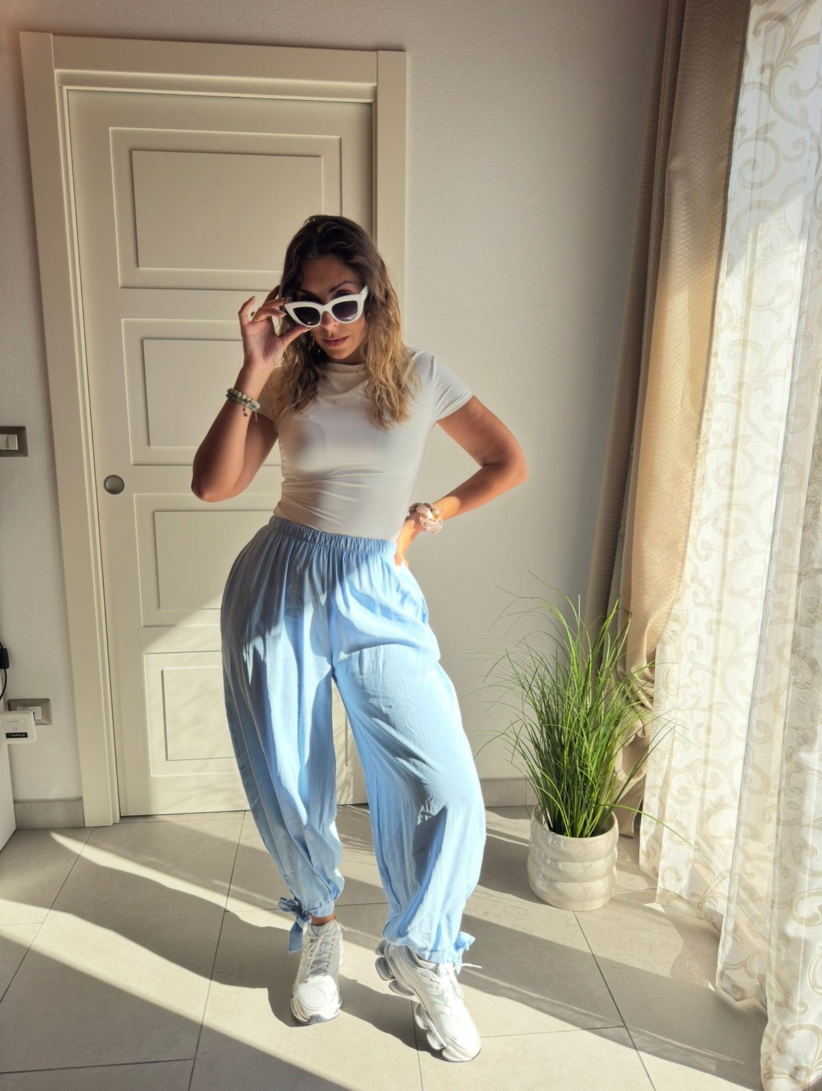 Pantaloni Morbidi con Fiocchi