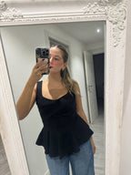 Top Peplum Noir