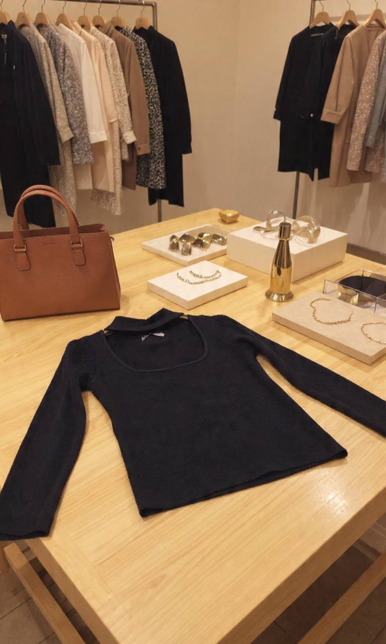 Maglia Cut-Out Rib Black