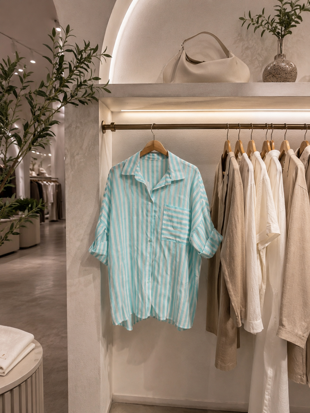 Camicia Over Azzurra a Righe