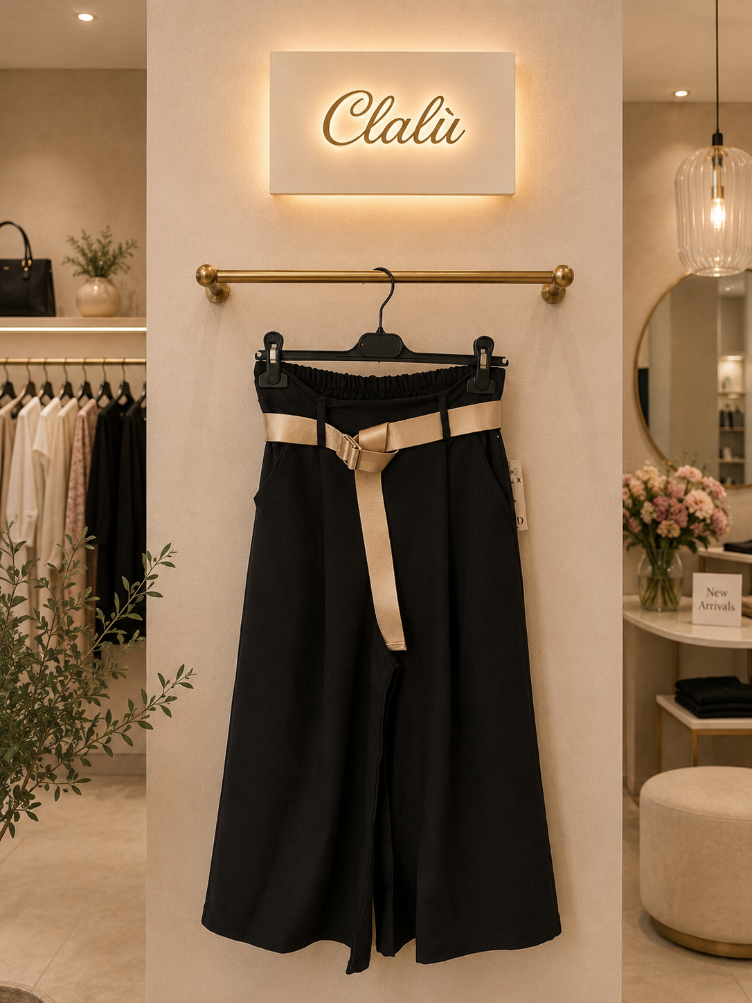 Pantalone palazzo con cintura