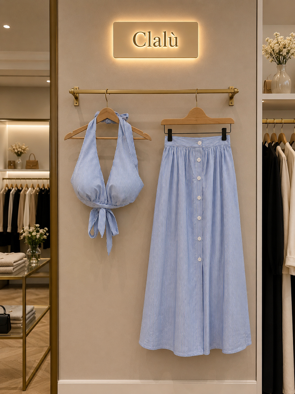 Completo Righe Azzurre