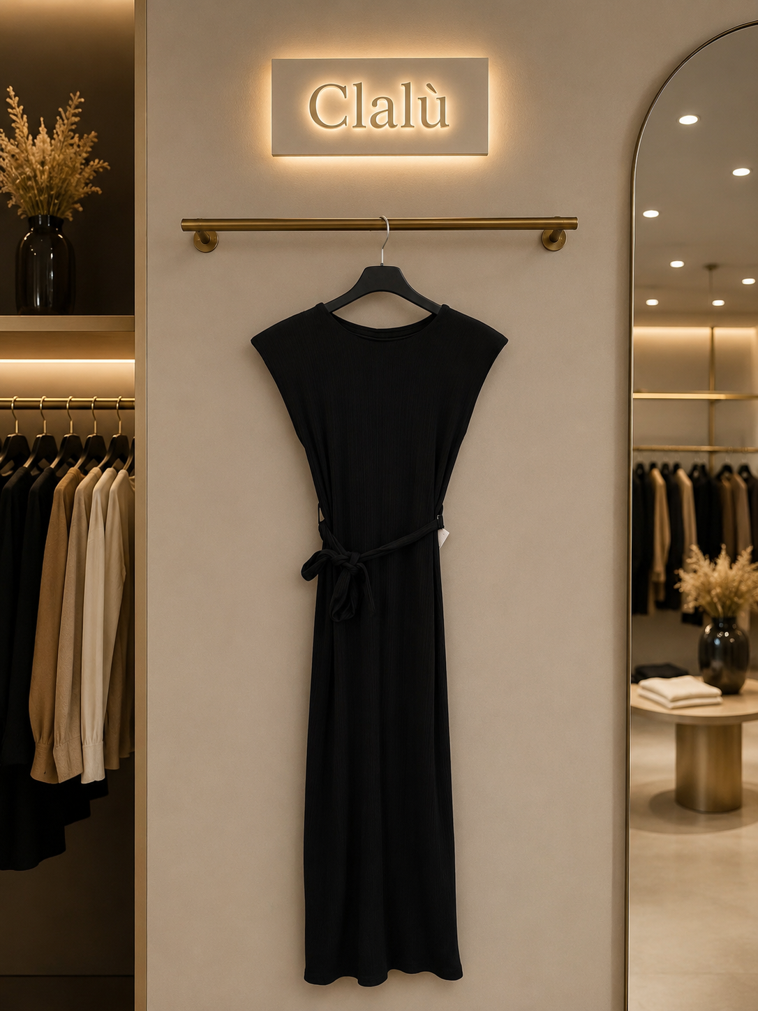Abito midi elegante in tessuto elasticizzato Curvy