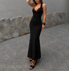 Abito Lungo Black Lace Detail