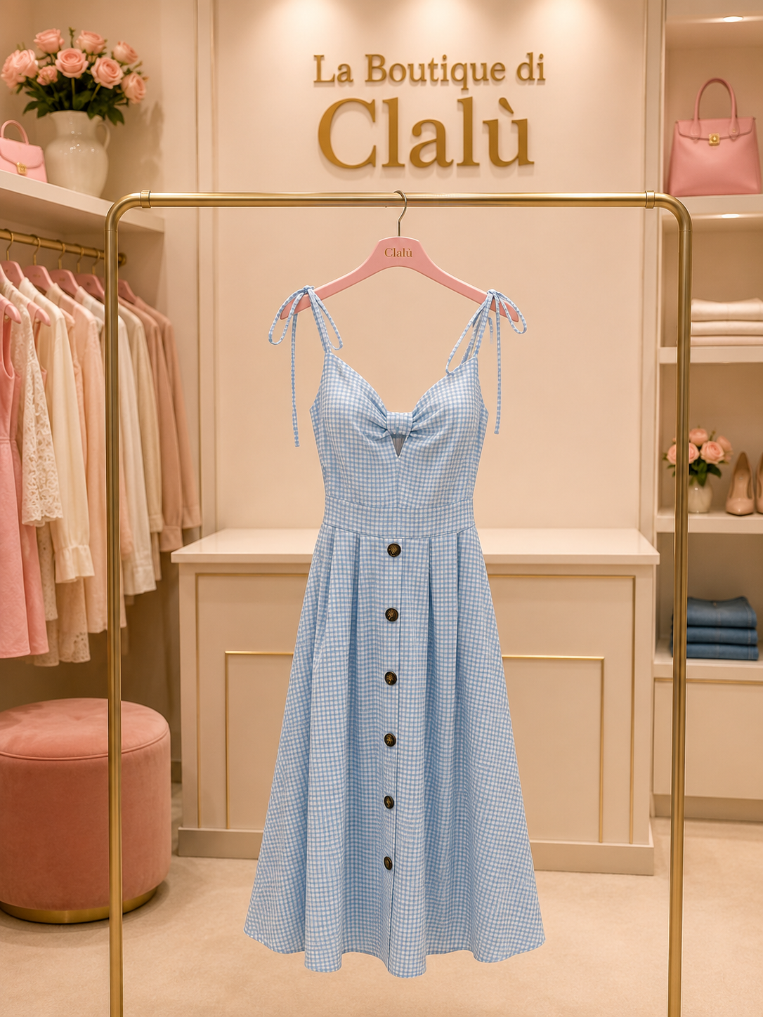 Abito Rosa e azzurro