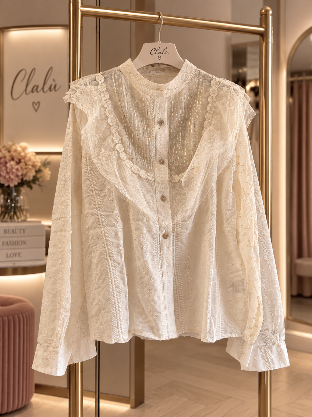 CAMICIA ROMANTICA IN PIZZO