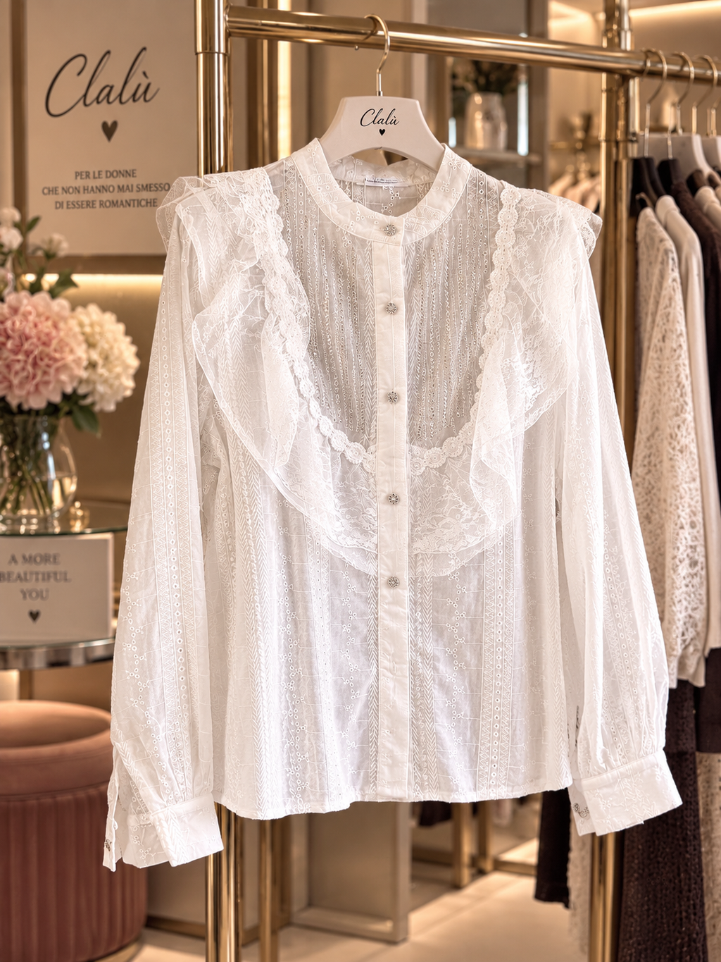 CAMICIA ROMANTICA IN PIZZO