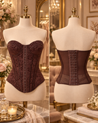 Corsetto marron in pizzo