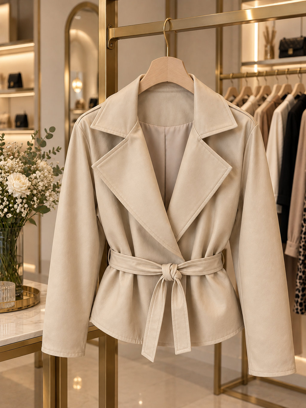 Giacca Ecopelle Beige