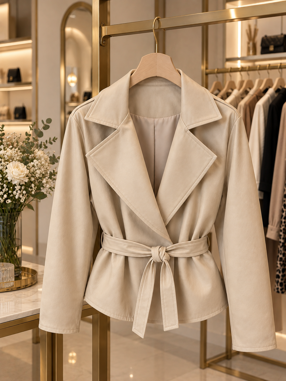 Giacca Ecopelle Beige