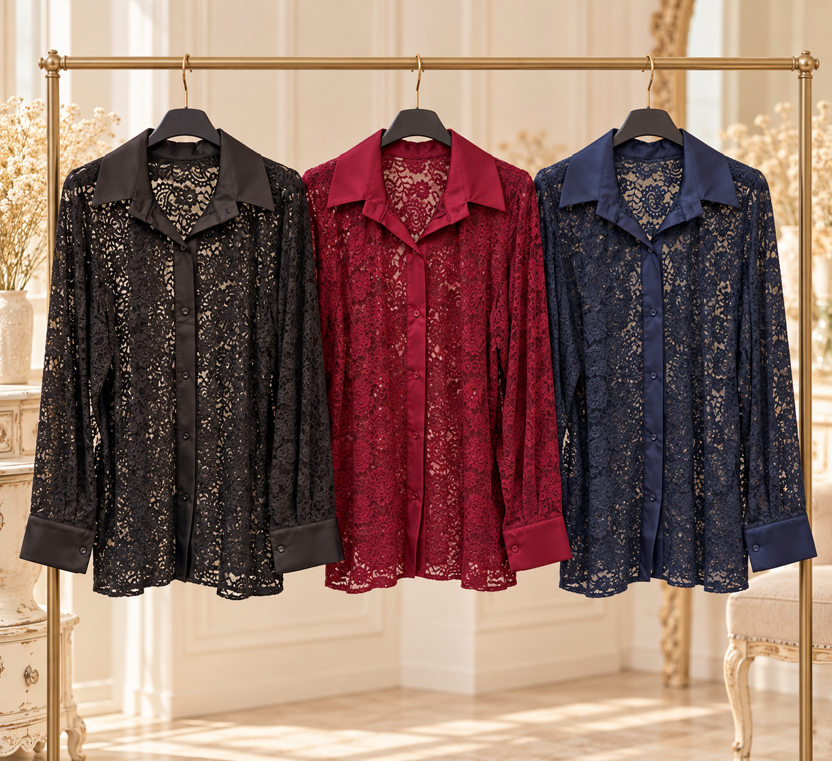 Camicia Curvy in Pizzo