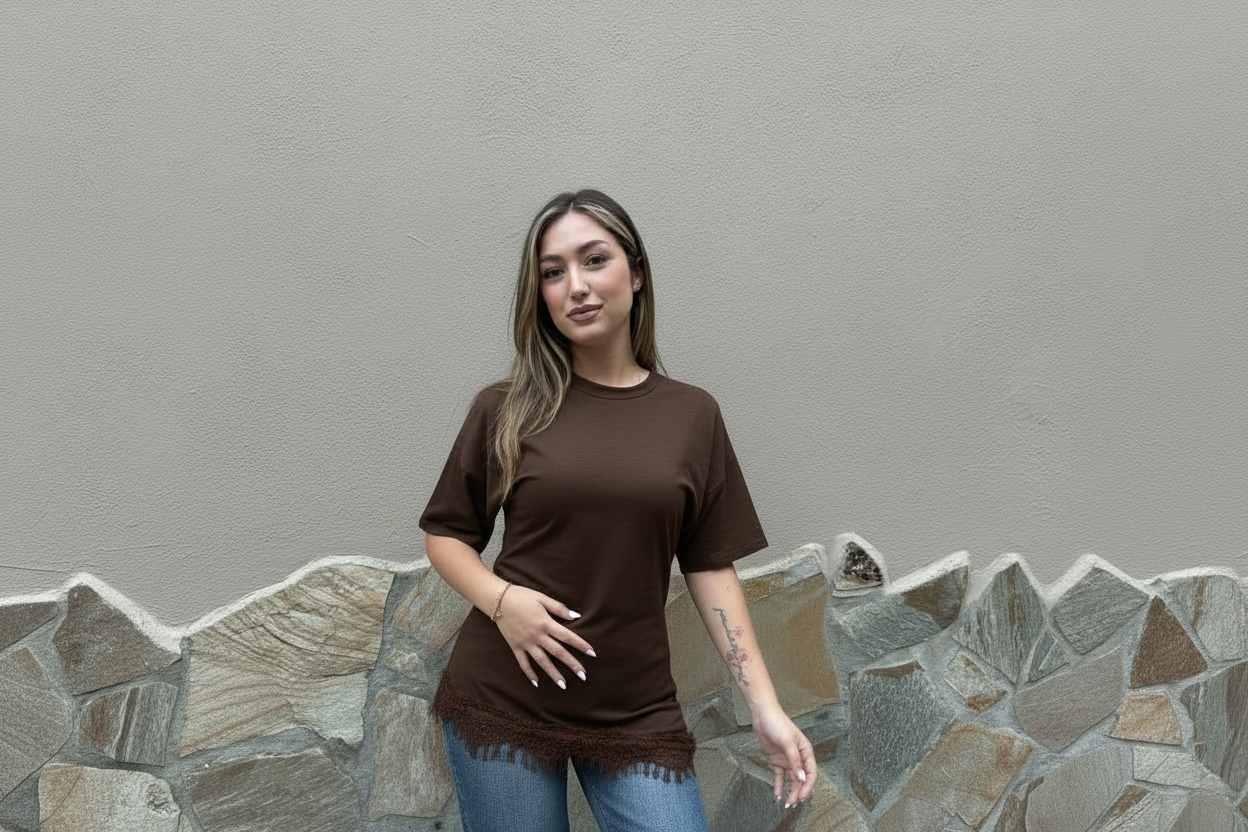 T-shirt dettaglio pizzo