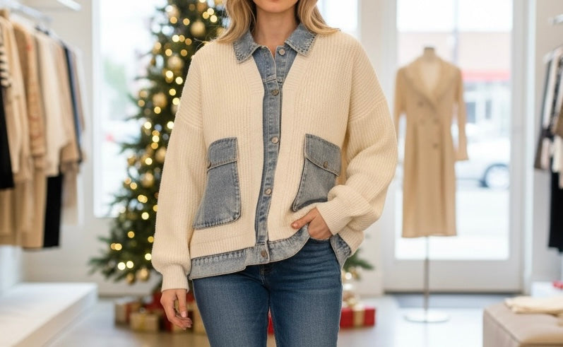 Cardigan Denim Chic
